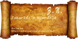 Zakariás Nimród névjegykártya